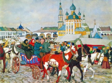  konstantin - triple en uglich 1913 1 Konstantin Yuon scènes urbaines